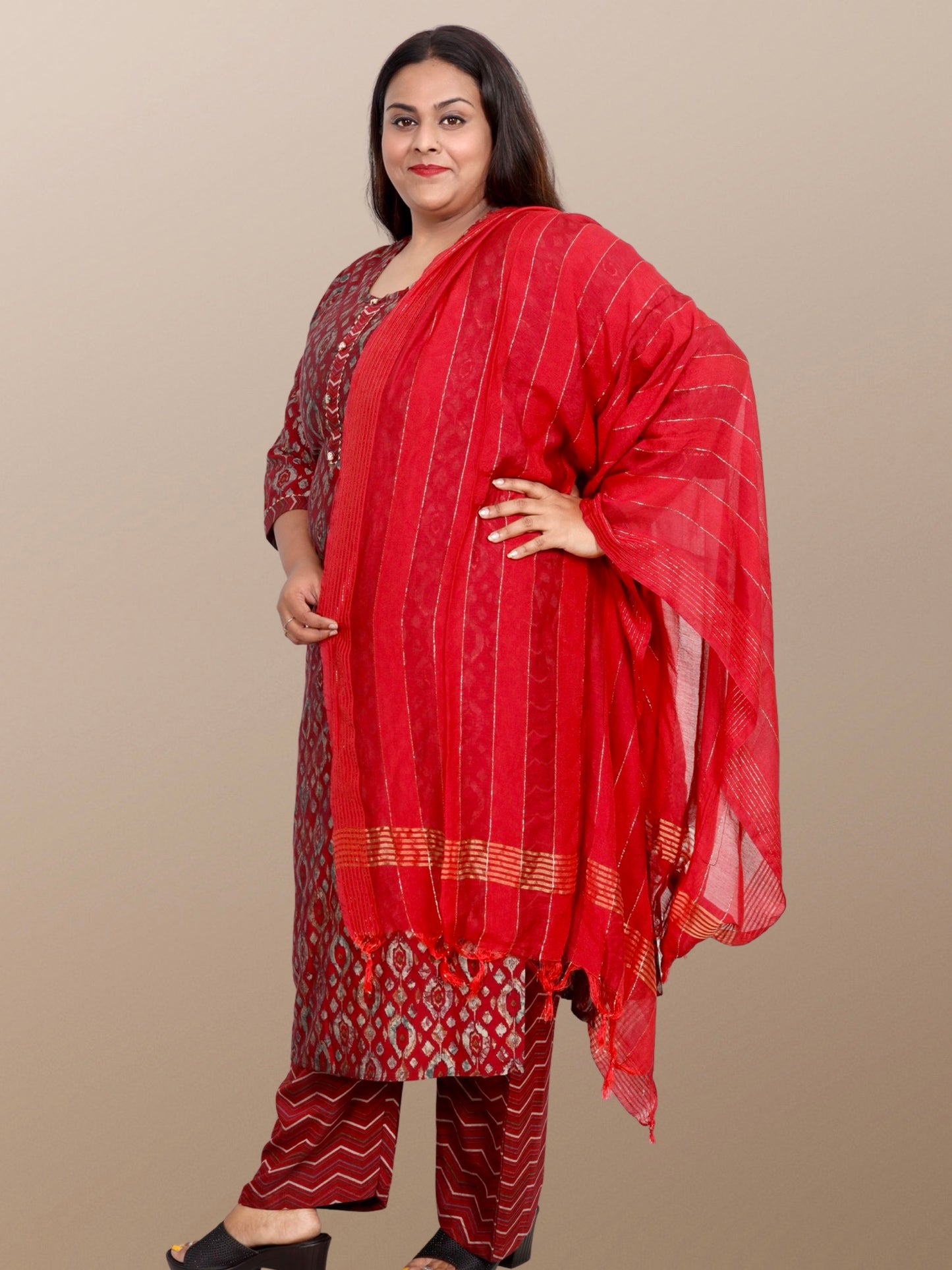 Plus Size Maslin Suit Set