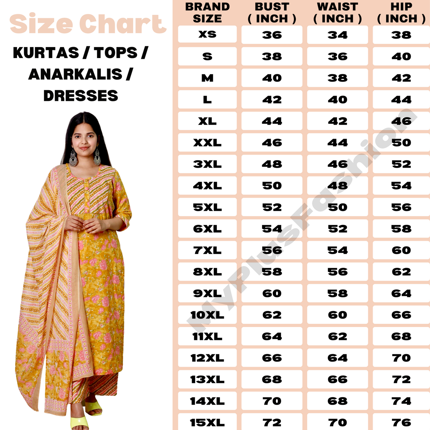 Plus Size Kurta Sets with Dupatta XS to 15XL.