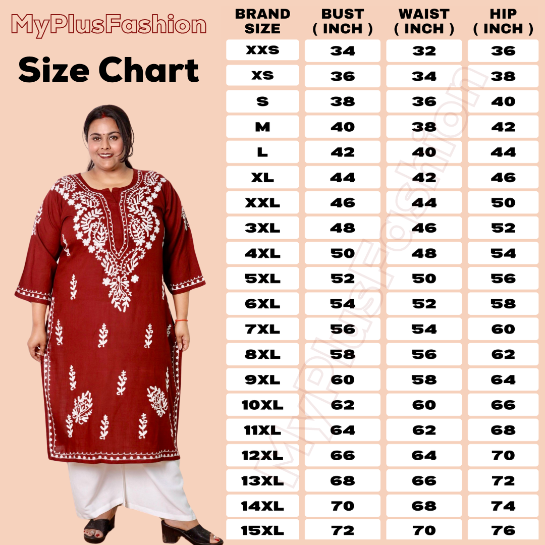 Plus Size Kurti for Women 3xl, 4xl, 5xl, 6xl, 7xl, 8xl, 9xl, 10xl, 11xl, 12xl, 13xl, 14xl, 15xl