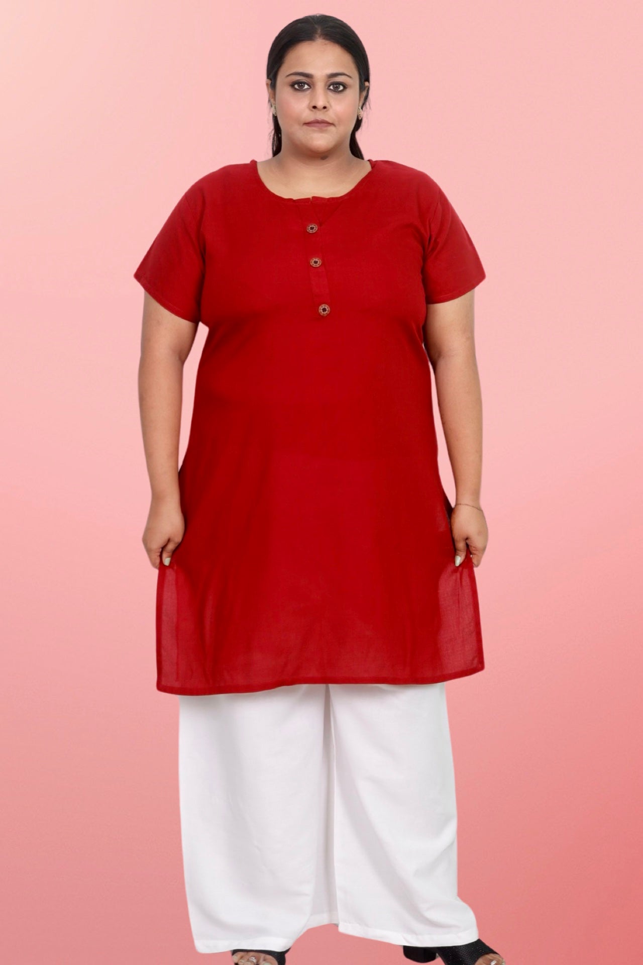 Plus Size Rayon Kurti For Women Maroon