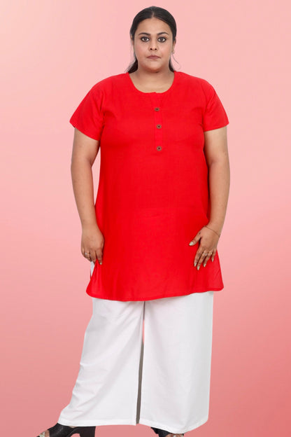 Plus Size Rayon Kurti For Women Red