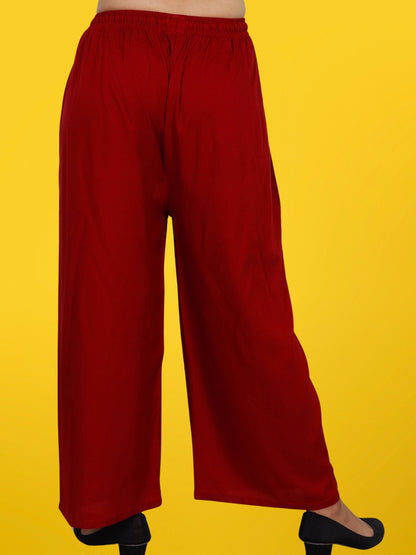 Palazzo Pants for Women XXS to 15XL Maroon