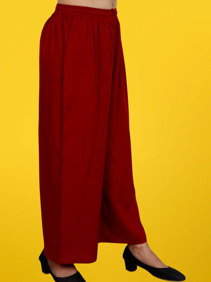 Palazzo Pants for Women XXS to 15XL Maroon