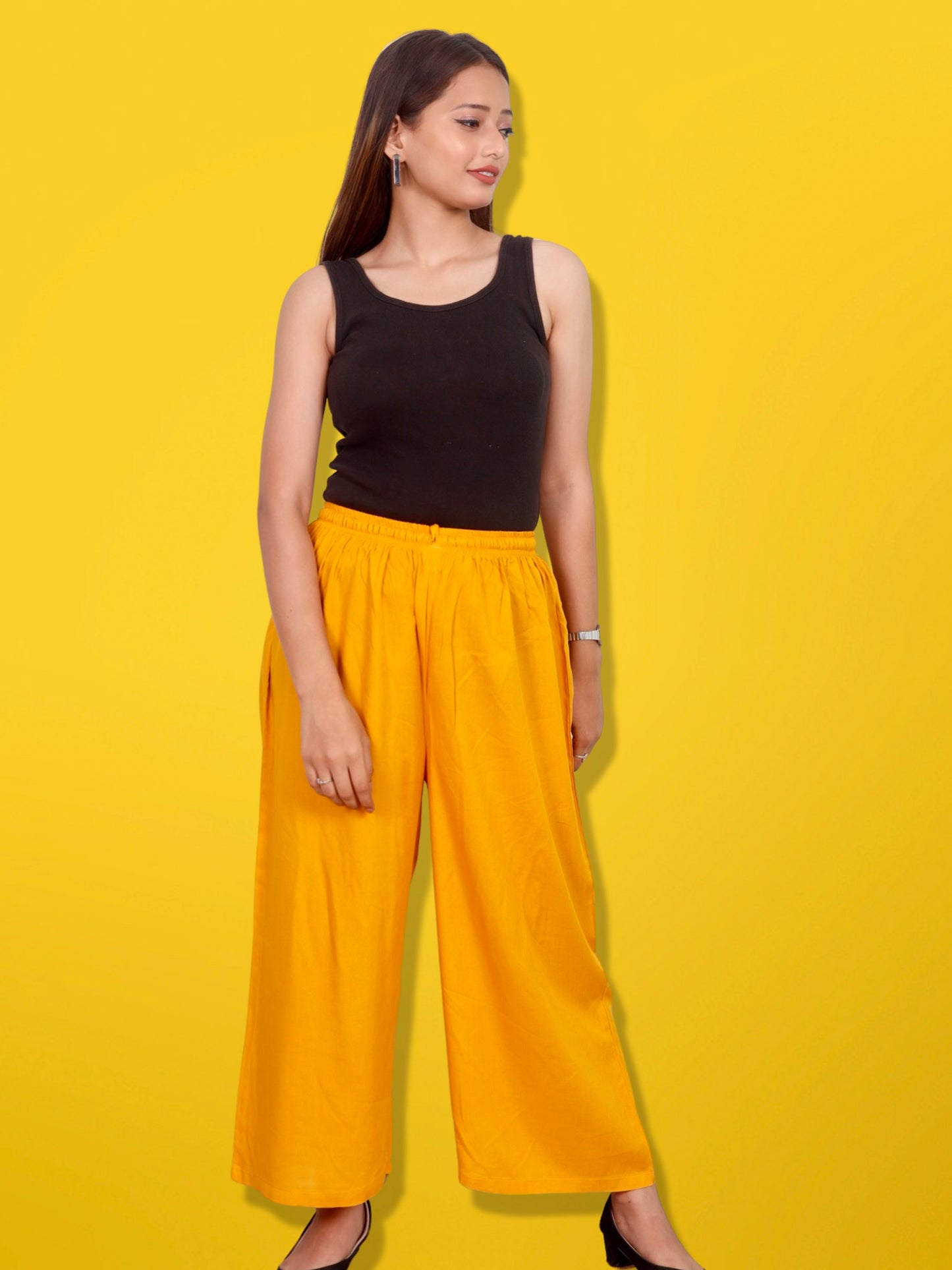 Palazzo Pants for Women XXS to 15XL Yellow