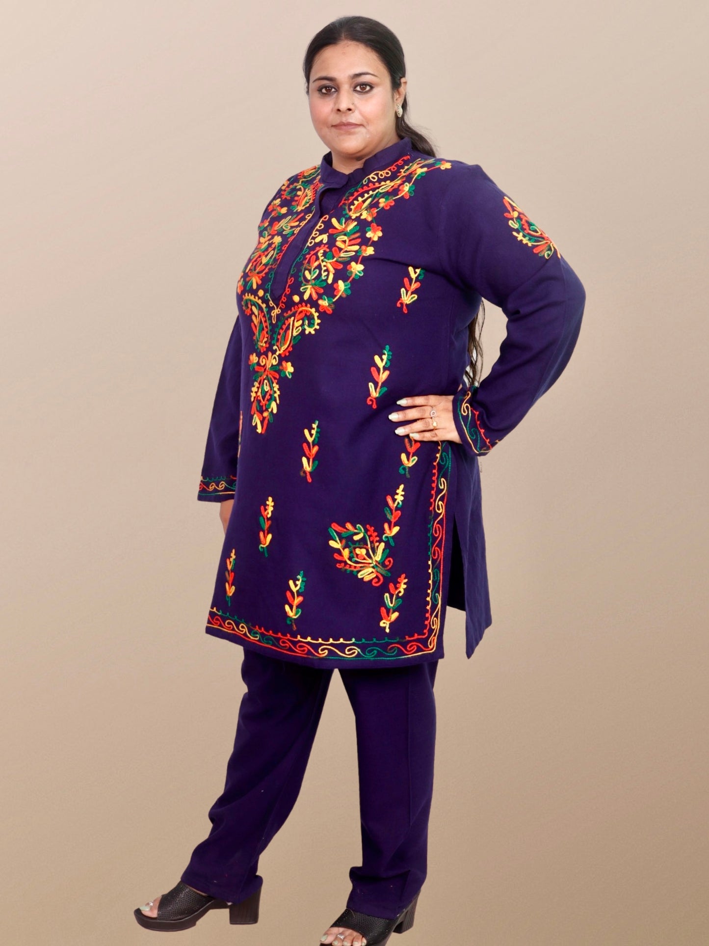 Plus Size Winter Wear CotsWool Kurta