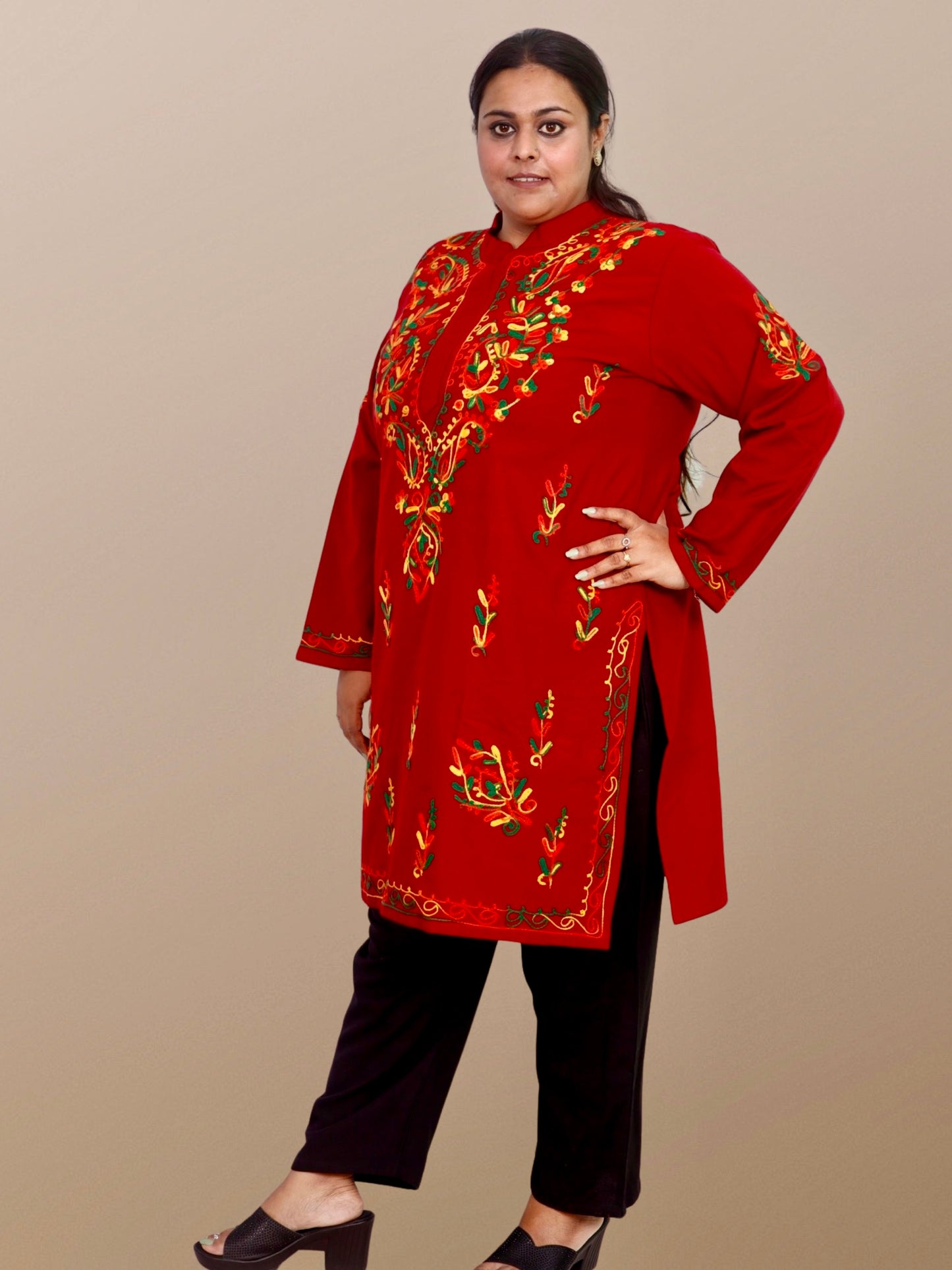 Plus Size Winter Wear CotsWool Kurta