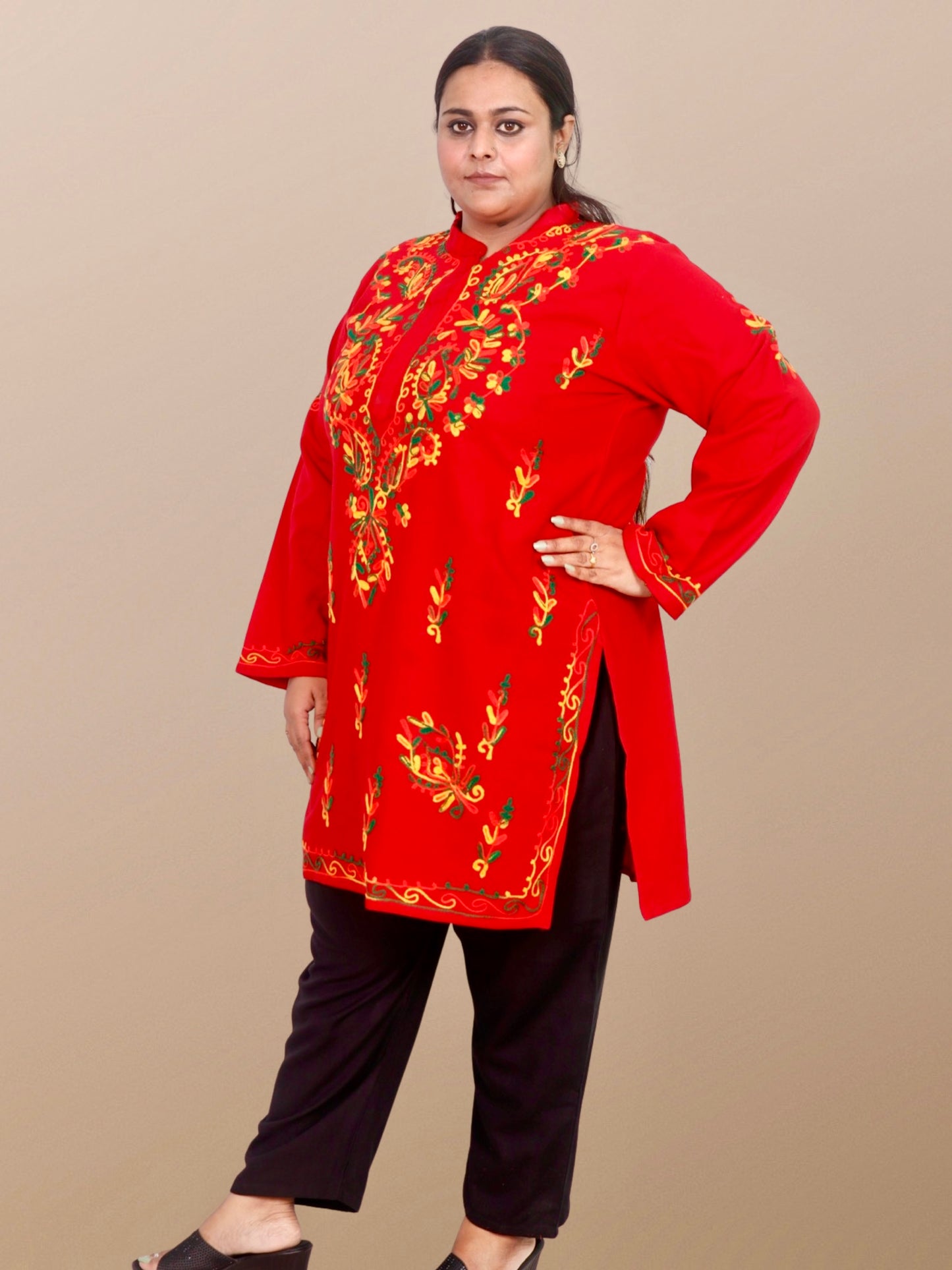 Plus Size Winter Wear CotsWool Kurta