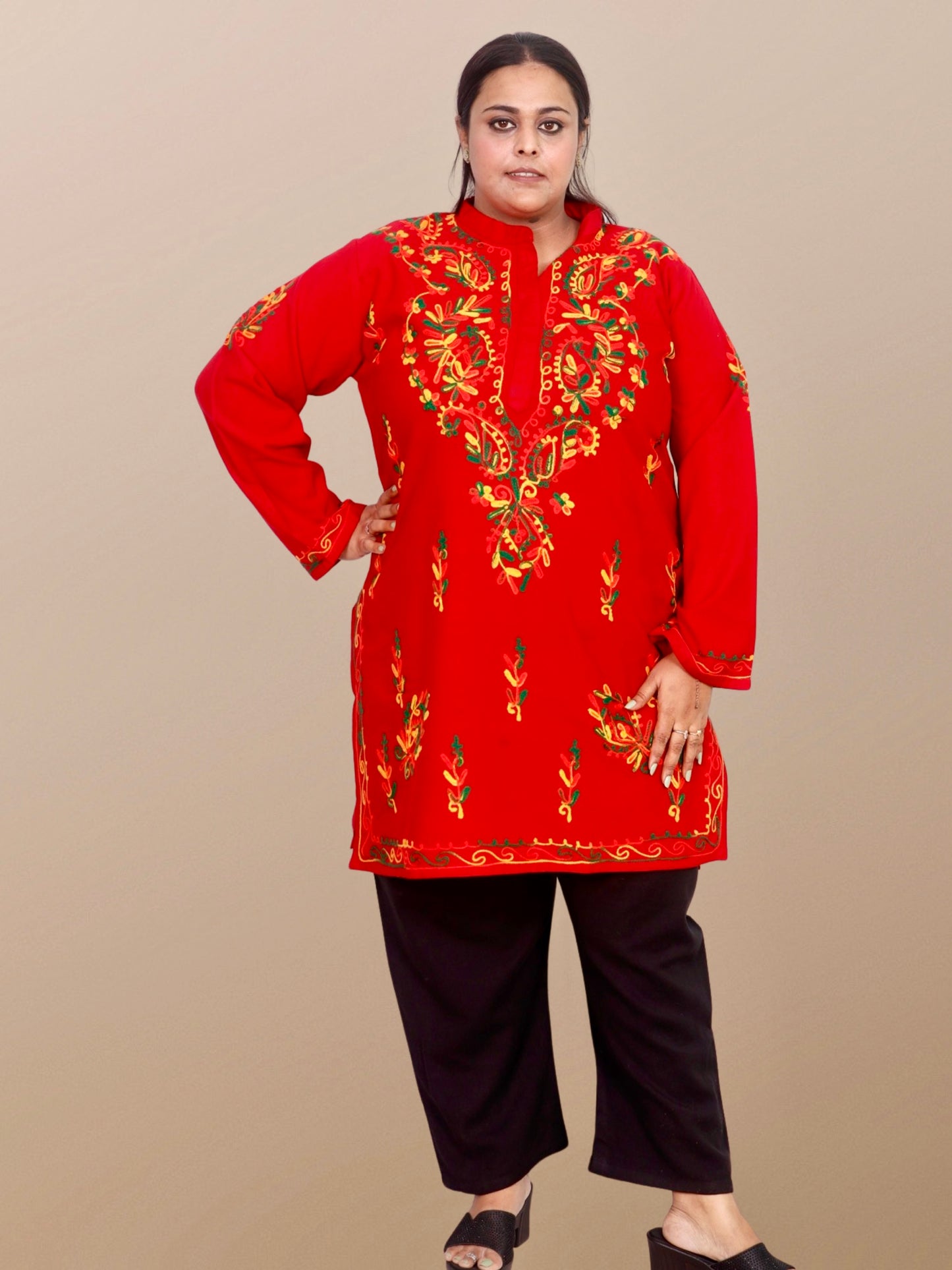 Plus Size Winter Wear CotsWool Kurta