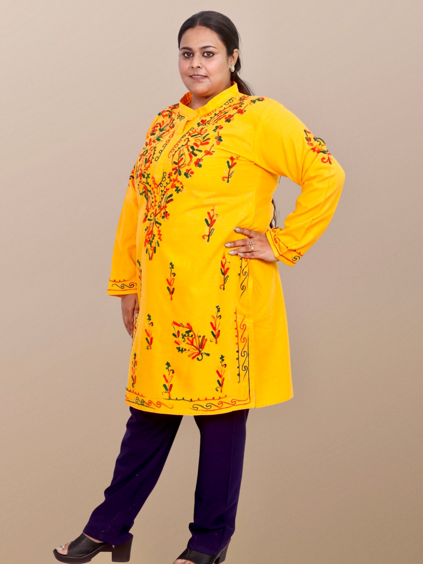 Plus Size Winter Wear CotsWool Kurta