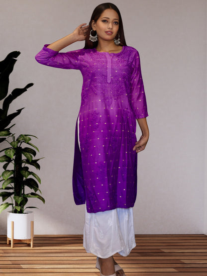 chikankari kurta women ethnic embroidered lucknowi chikan kurti festival daily wear girls handcrafted chanderi silk fabric casual summer comfortable regular formal straight fit lakhnavi chicken ladies
