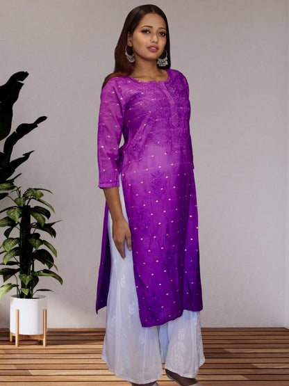 chikankari kurta women ethnic embroidered lucknowi chikan kurti festival daily wear girls handcrafted chanderi silk fabric casual summer comfortable regular formal straight fit lakhnavi chicken ladies
