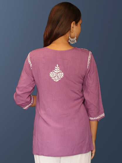 chikankari top short kurta ethnic embroidered lucknowi chikan tunic kurti womens festival daily wear girls handcrafted college wear casual summer comfortable regular formal straight fit