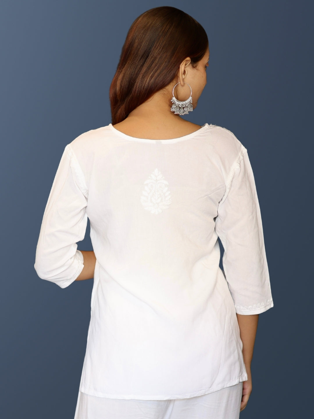 chikankari top short kurta ethnic embroidered lucknowi chikan tunic kurti womens festival daily wear girls handcrafted college wear casual summer comfortable regular formal straight fit