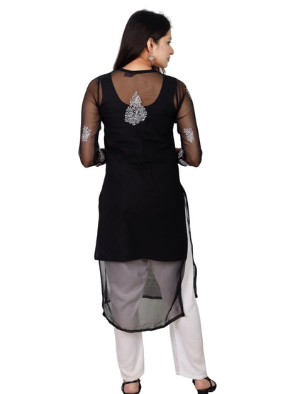 CHIKANKARI KURTA Black