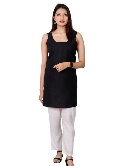 CHIKANKARI KURTA Black