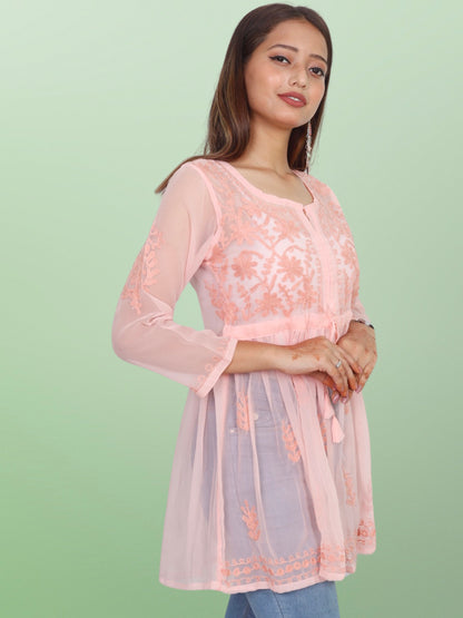 Chikan Embroidery Georgette Top