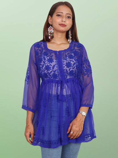 Chikan Embroidery Georgette Top