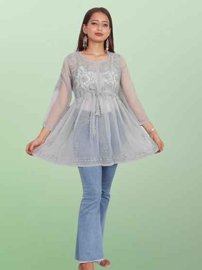 Chikan Embroidery Georgette Top