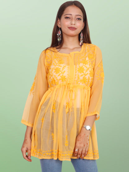 Chikan Embroidery Georgette Top