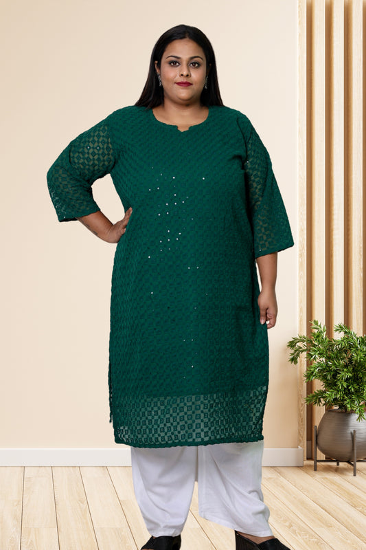 plus size chikan kurta women ethnic wear kurti daily curvy comfortable regular 52in 54in 56in 58in 5xl 6xl 7xl 8xl lucknowi kurty slip