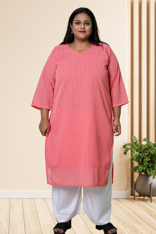 plus size chikan kurta women ethnic wear kurti daily curvy comfortable regular 52in 54in 56in 58in 5xl 6xl 7xl 8xl lucknowi kurty slip