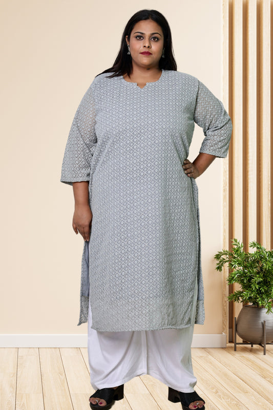 plus size chikan kurta women ethnic wear kurti daily curvy comfortable regular 52in 54in 56in 58in 5xl 6xl 7xl 8xl lucknowi kurty slip