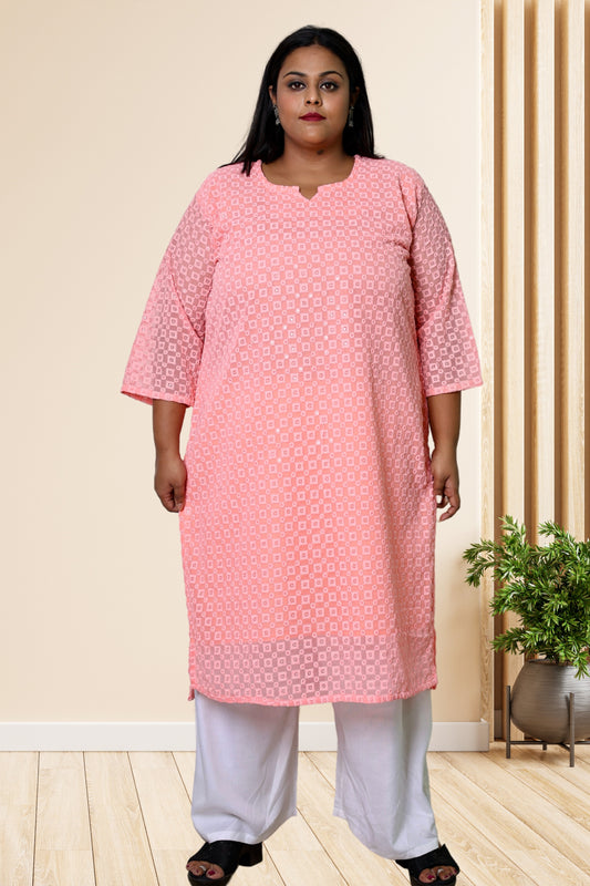 plus size chikan kurta women ethnic wear kurti daily curvy comfortable regular 52in 54in 56in 58in 5xl 6xl 7xl 8xl lucknowi kurty slip