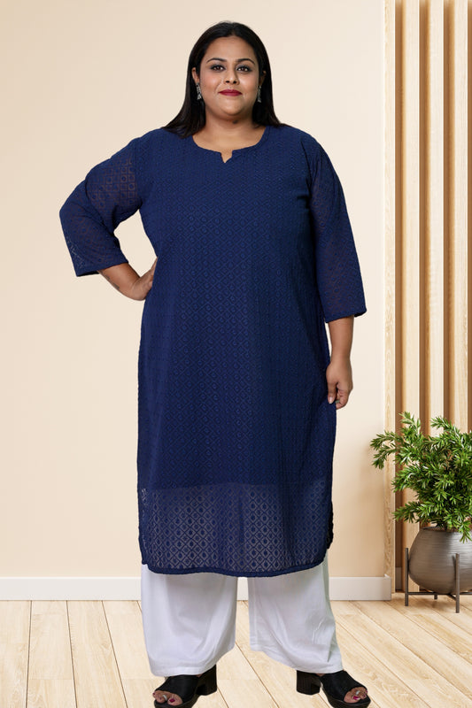 plus size chikan kurta women ethnic wear kurti daily curvy comfortable regular 52in 54in 56in 58in 5xl 6xl 7xl 8xl lucknowi kurty slip