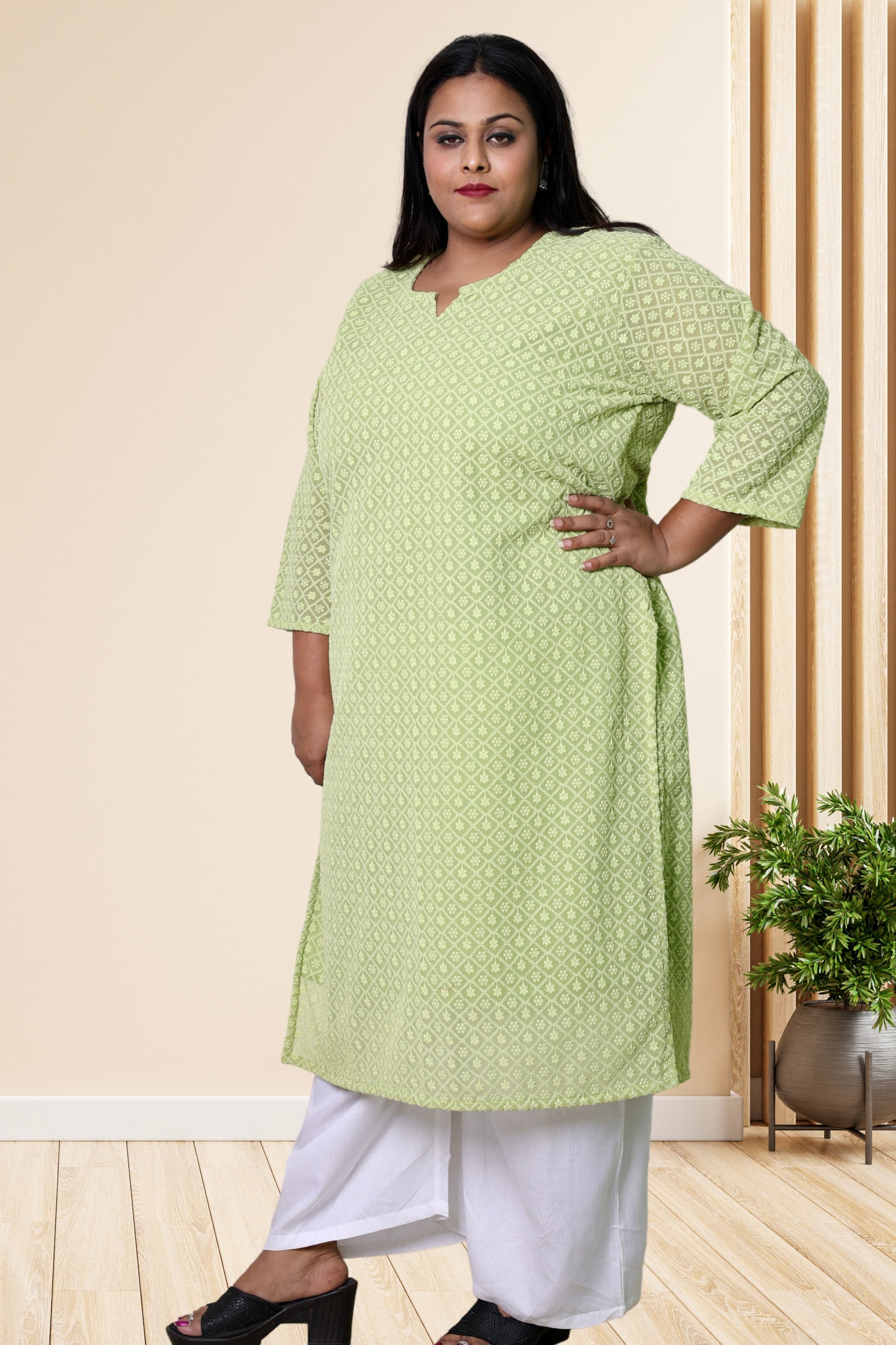 plus size chikan kurta women ethnic wear kurti daily curvy comfortable regular 52in 54in 56in 58in 5xl 6xl 7xl 8xl lucknowi kurty slip