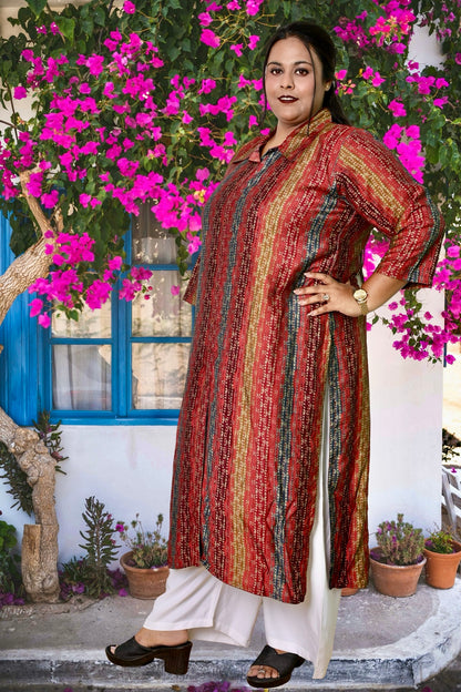 PLUS SIZE MUSLIN PRINTED KURTA