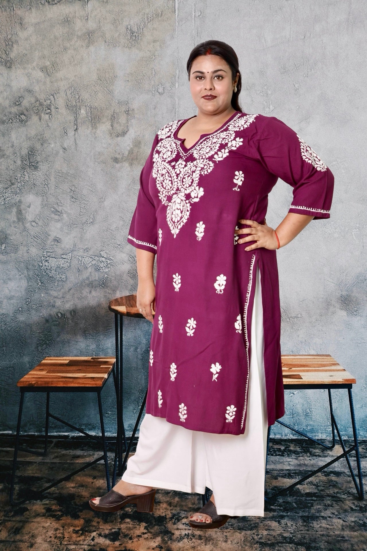 Plus Size Chikankari Kurti