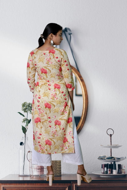 Plus Size Floral Print kurta