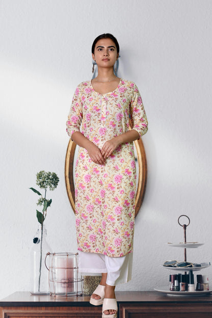 Plus Size Floral Print kurta