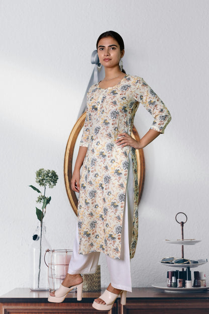 Plus Size Floral Print kurta