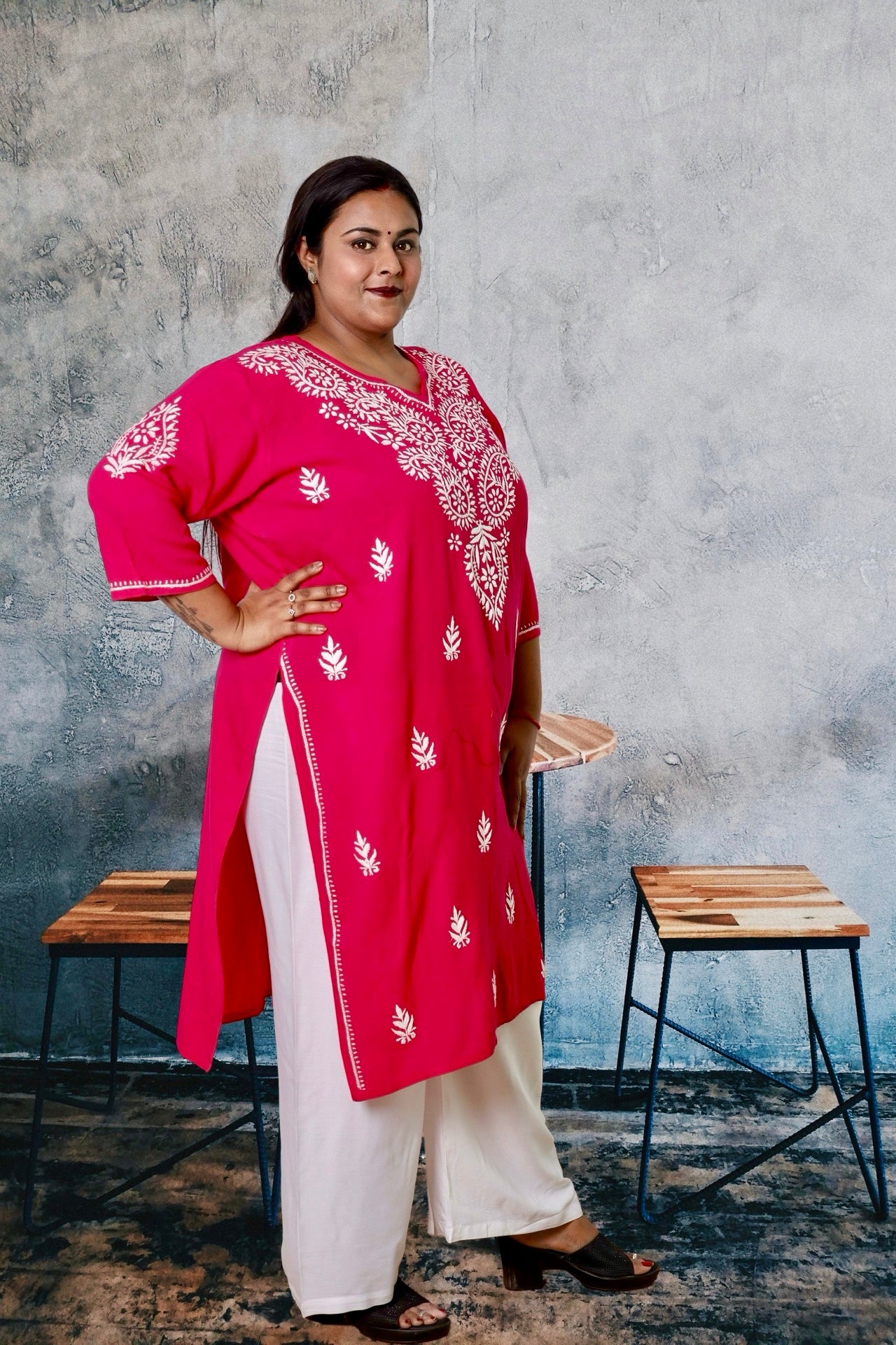 Plus Size Chikankari Kurti