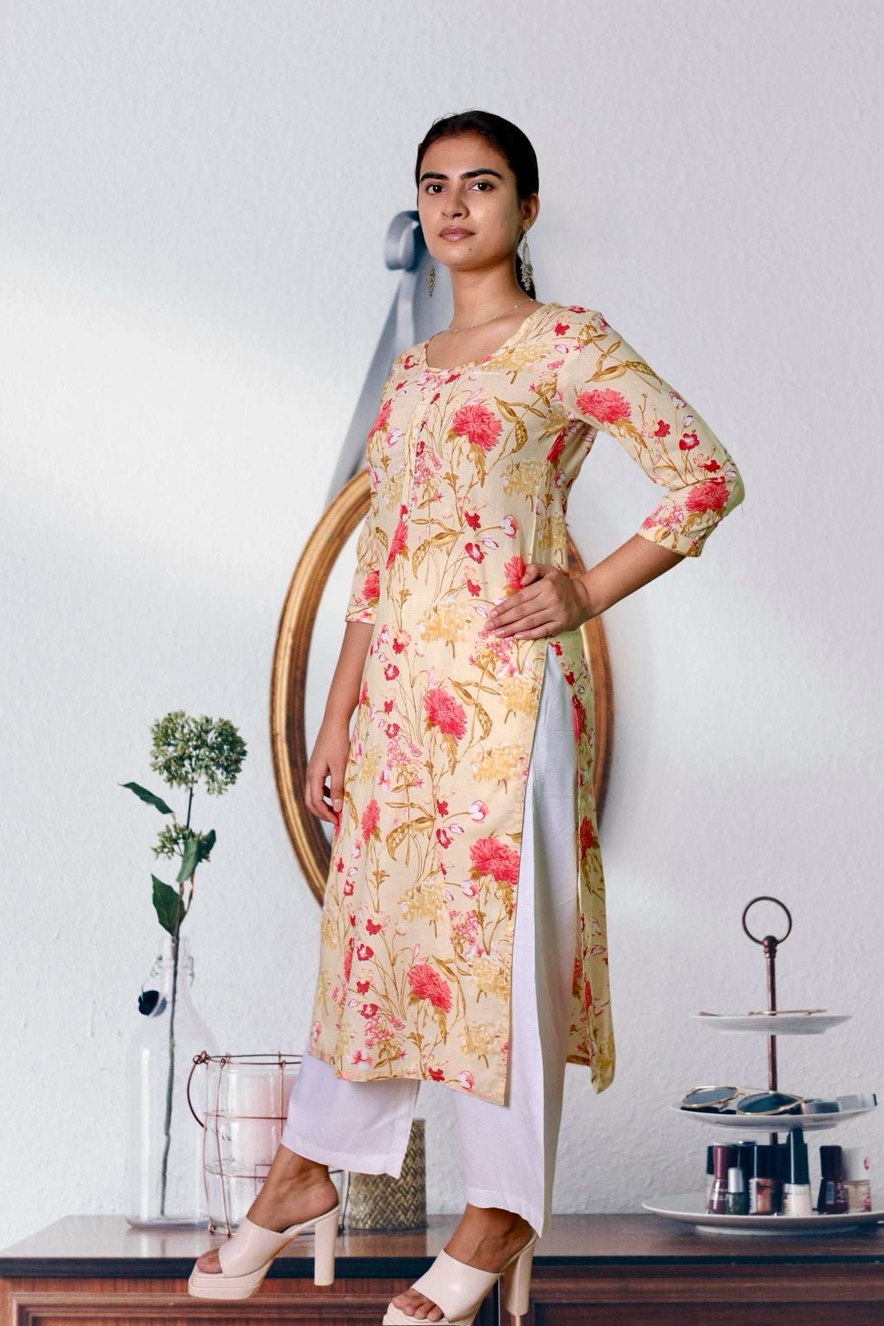 Plus Size Floral Print kurta