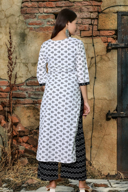 Plus Size Cotton Kurta Palazzo Set