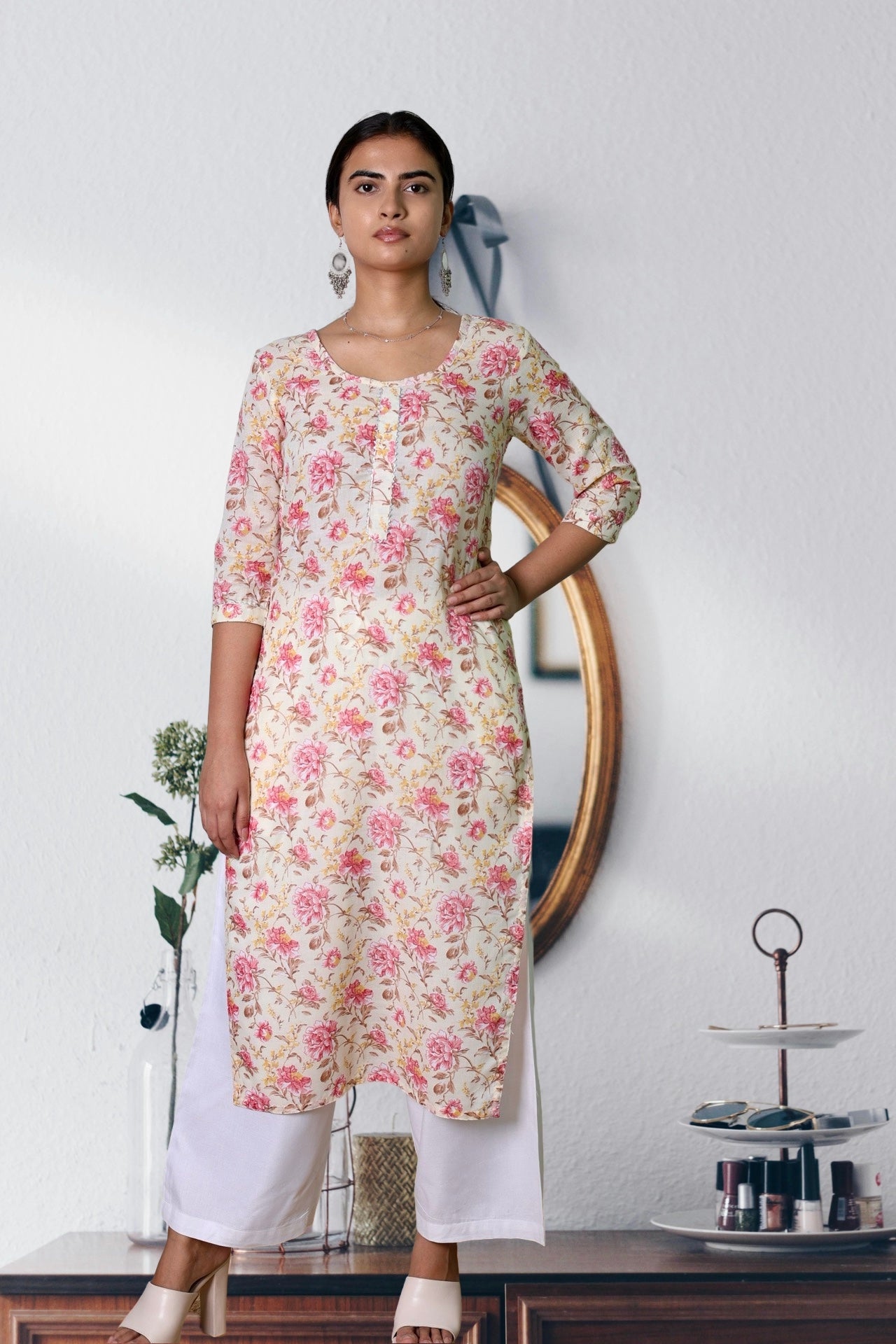 Plus Size Floral Print kurta