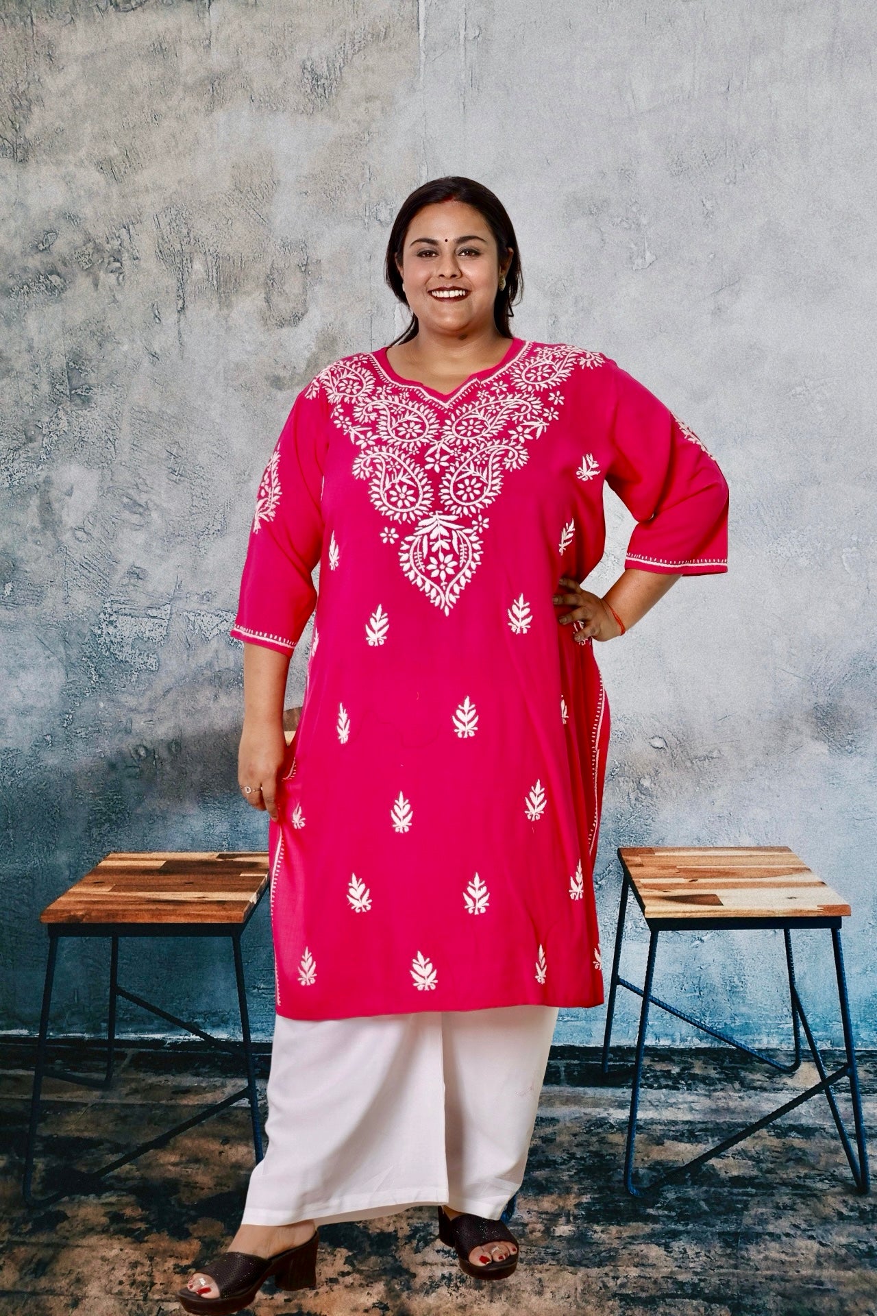 Plus Size Chikankari Kurti