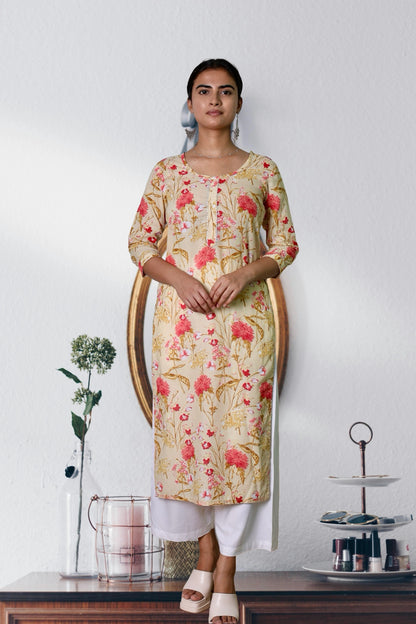 Plus Size Floral Print kurta