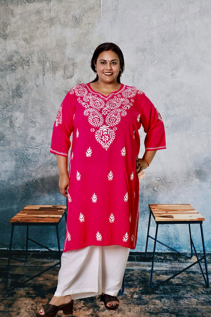 Plus Size Chikankari Kurti