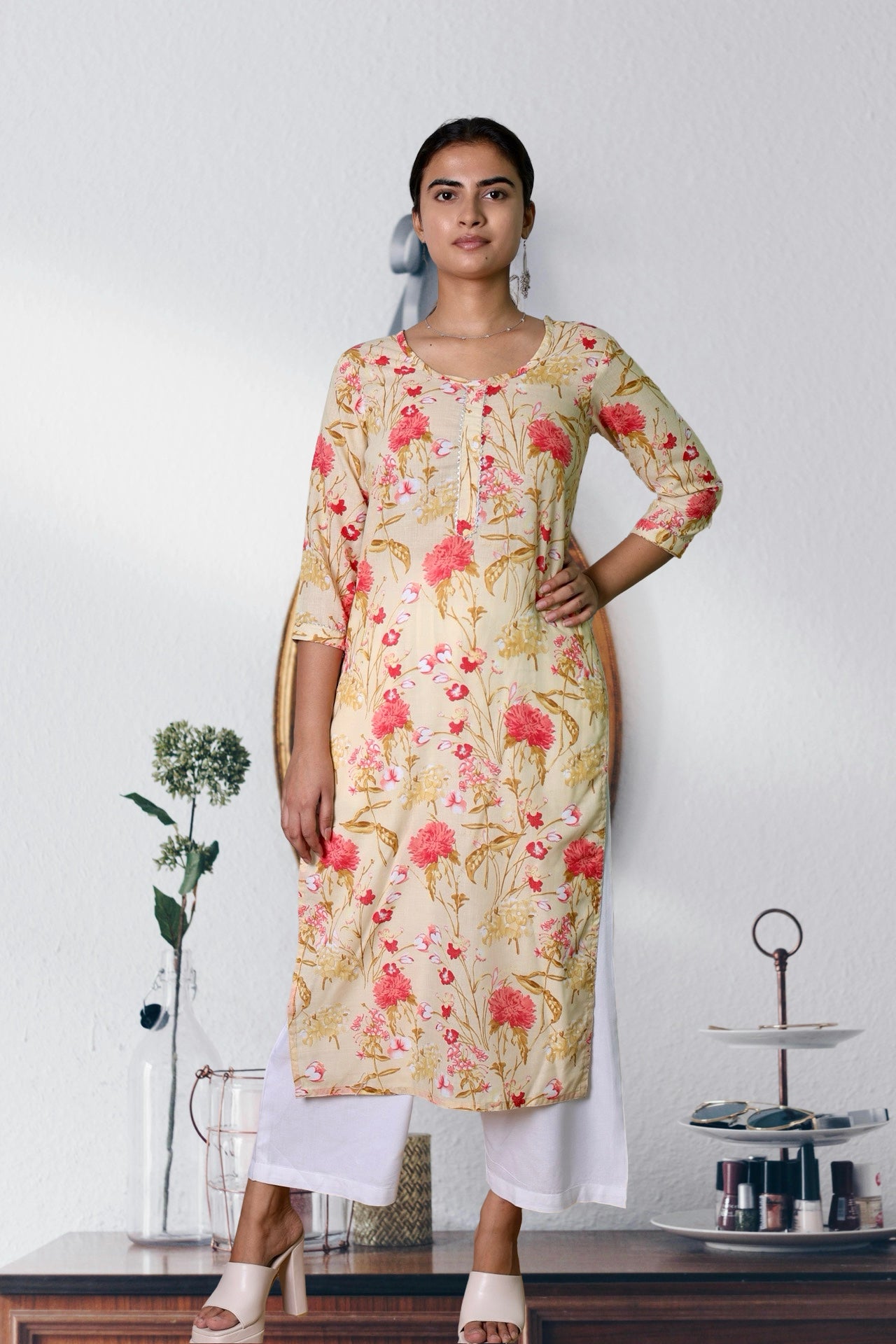 Plus Size Floral Print kurta