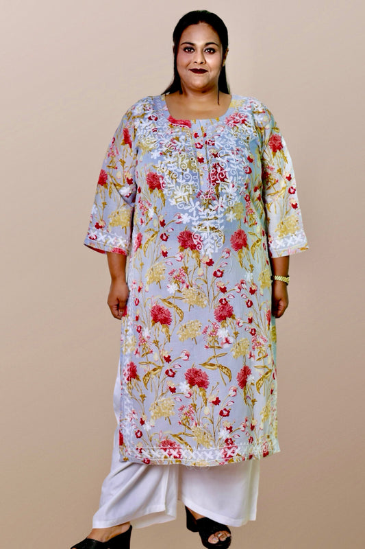 plus size kurta for women 10xl,11xl,12xl,13xl,14xl,15xl
chikankari kurta women embroidered aari work chikan kurti ethnic daily wear girls comfortable regular lakhnavi chicken kurty, 