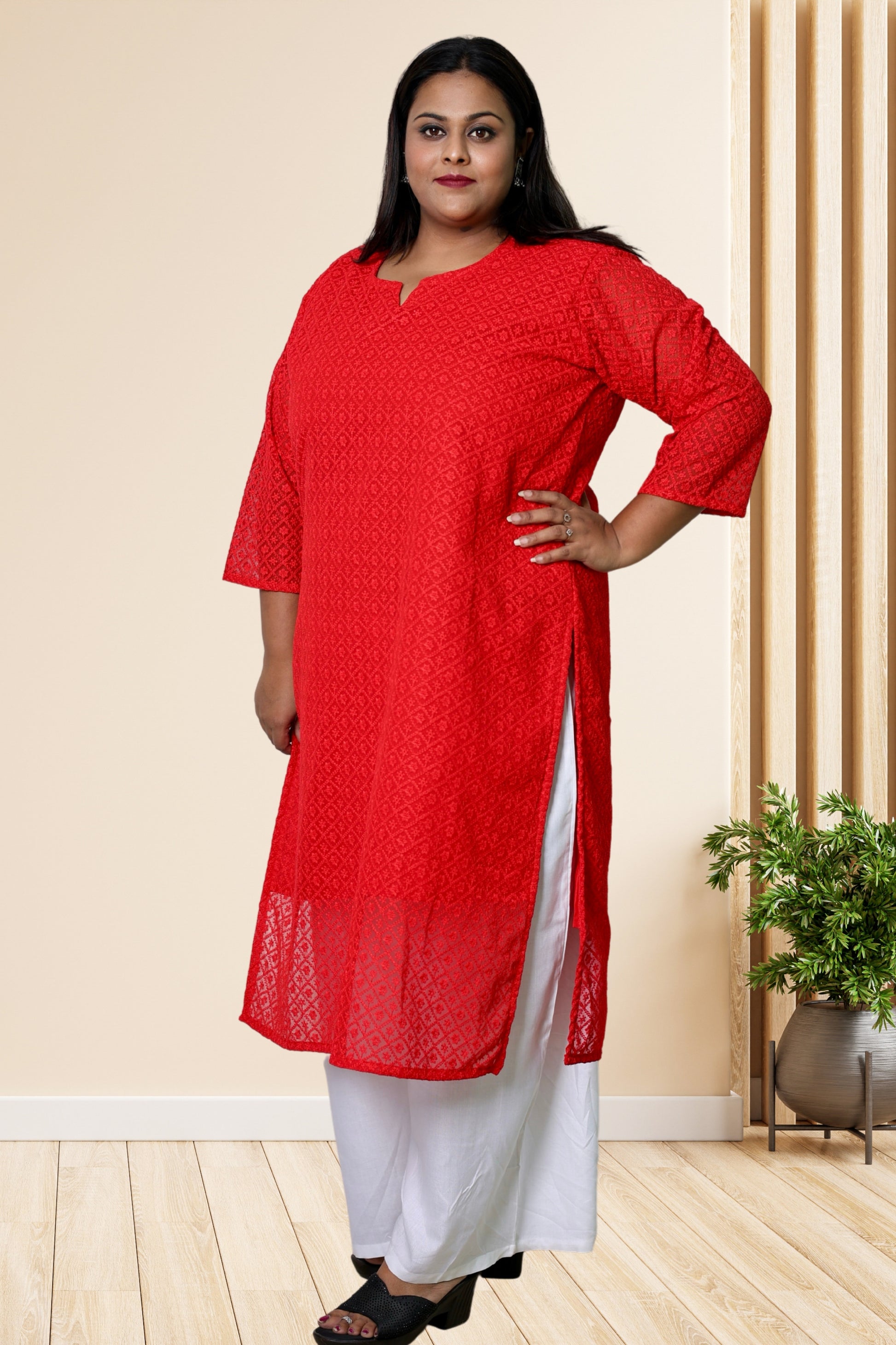 plus size chikan kurta women ethnic wear kurti daily curvy comfortable regular 52in 54in 56in 58in 5xl 6xl 7xl 8xl lucknowi kurty slip