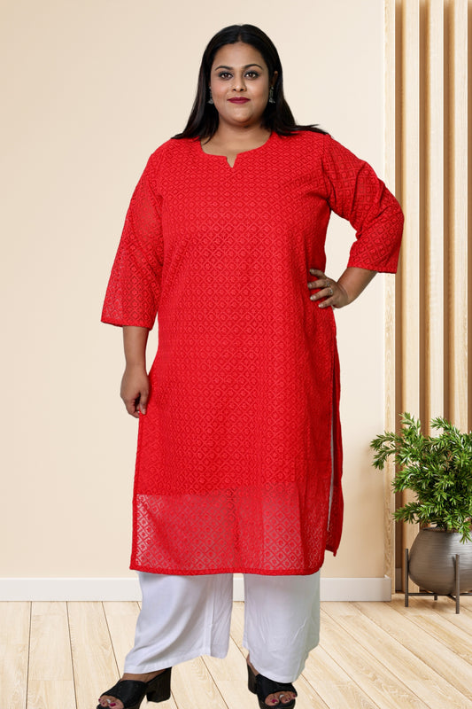 plus size chikan kurta women ethnic wear kurti daily curvy comfortable regular 52in 54in 56in 58in 5xl 6xl 7xl 8xl lucknowi kurty slip