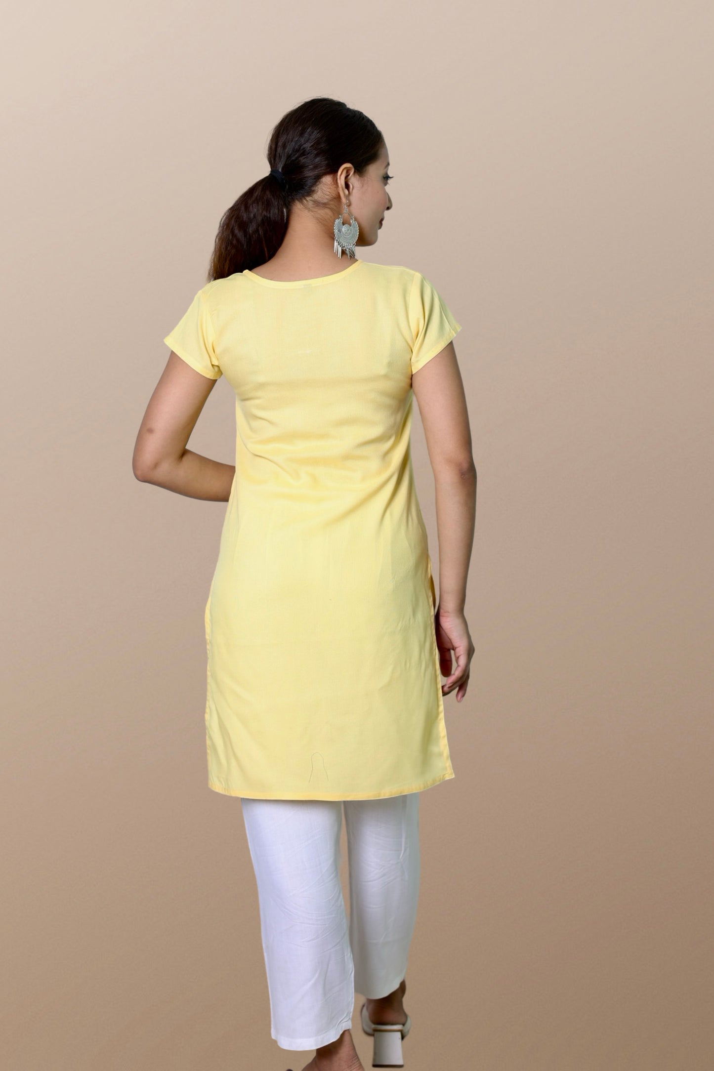 Plus Size Yellow Kurti for Women XXS to 15XL